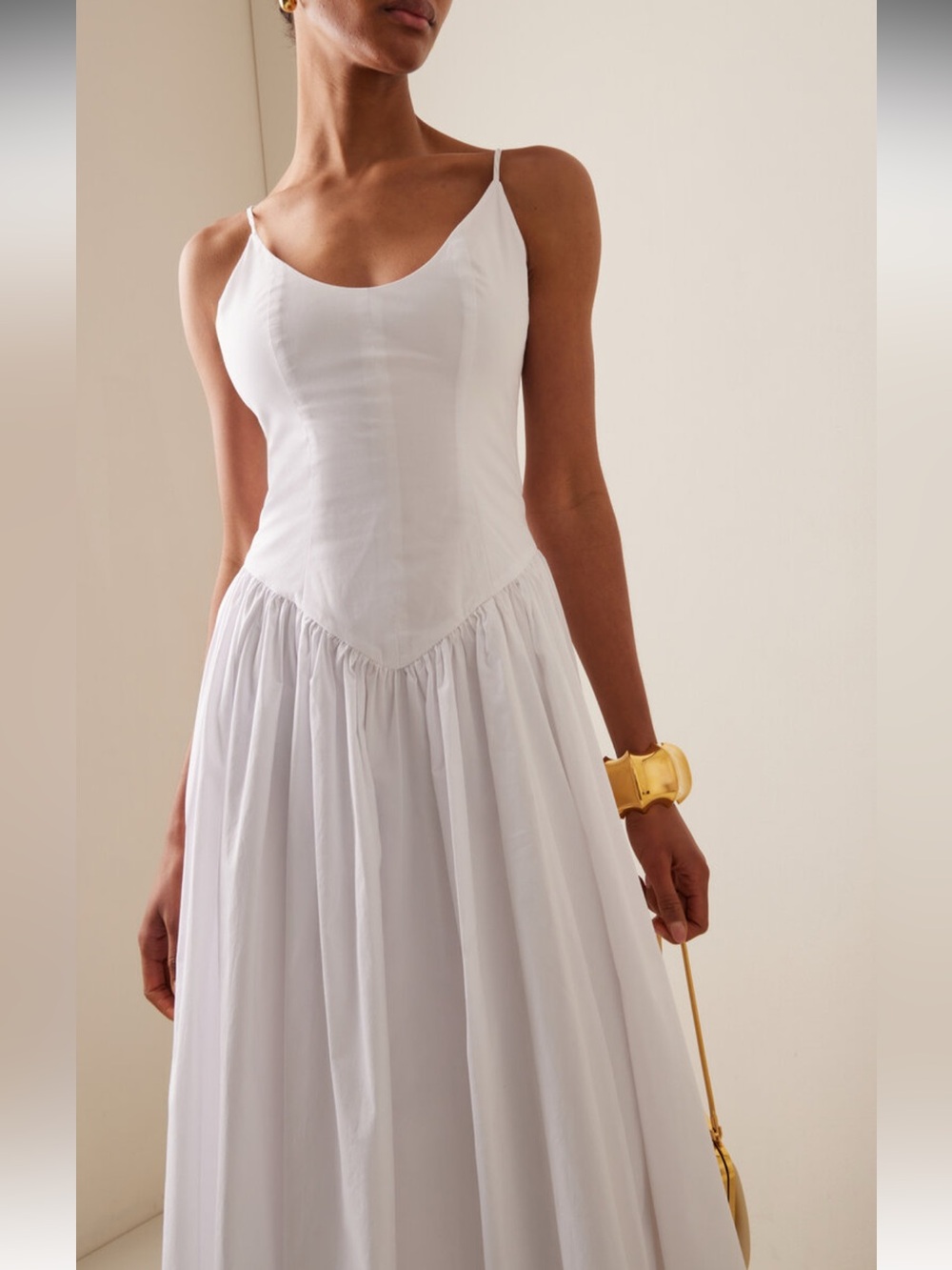 NWT Staud Dena Midi Dress White - Picture 2 of 16